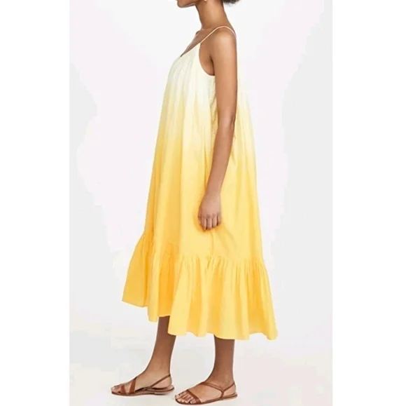 NWT RHODE Lea Dress In Yellow Ombre Size Small - Picture 3 of 15